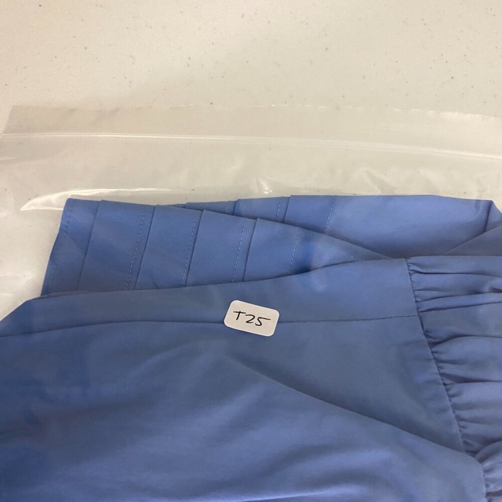 Saylor Zerina A Line Mini Dress Ruffle Blue Womens XS Tiered Puff Sleeves V Neck - Picture 9 of 9